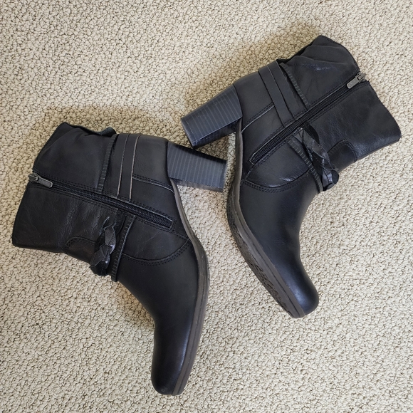 PIKOLINOS Black Leather Ankle Heel Boots Side  Zip US 9-9.5 - Picture 8 of 12